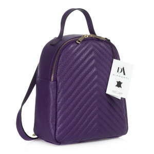 Rucsac dama din piele naturala DiAmanti Tommaso Violet